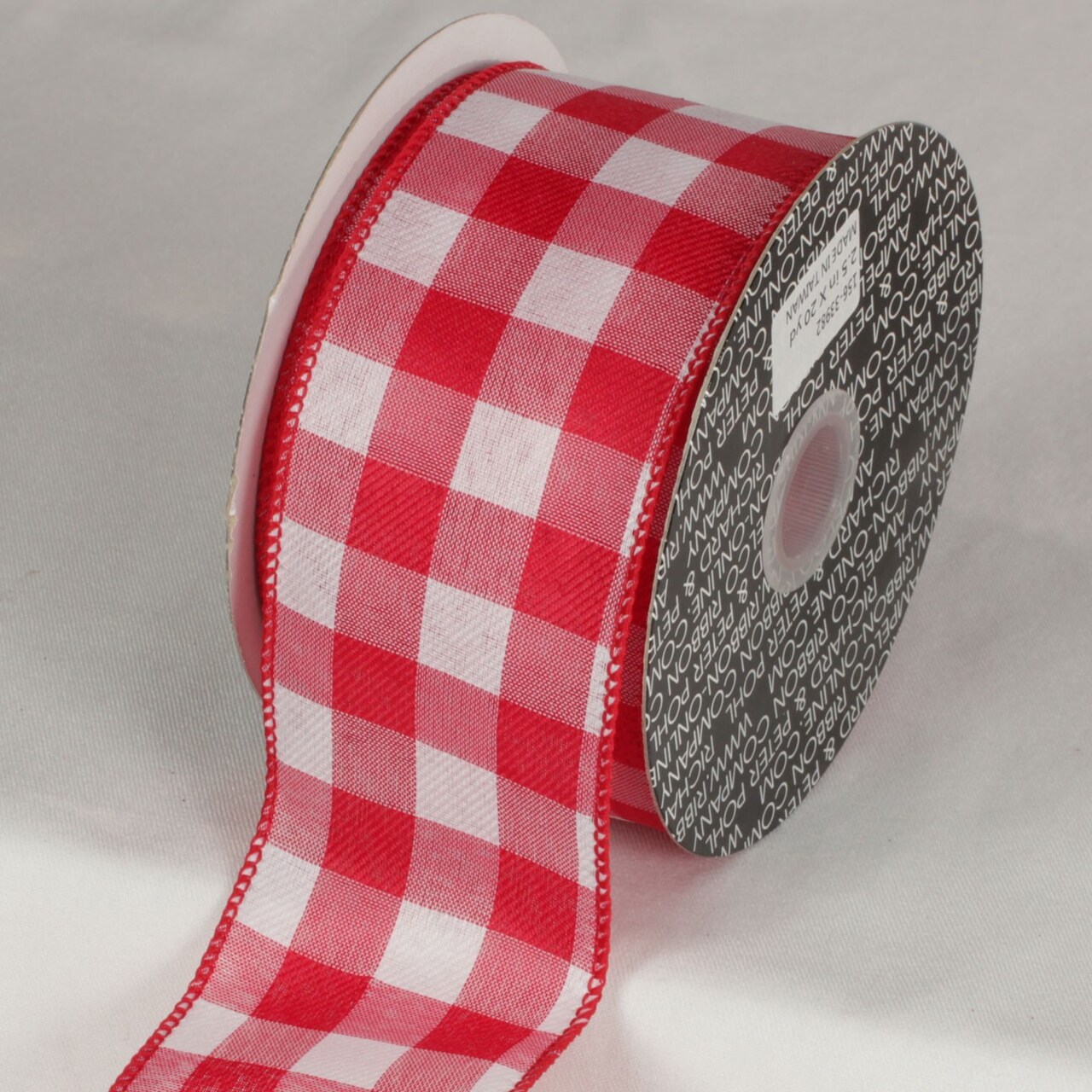 The Ribbon People Classic Red and White Gingham Wired Craft Ribbon 2.5" x 40 Yards
